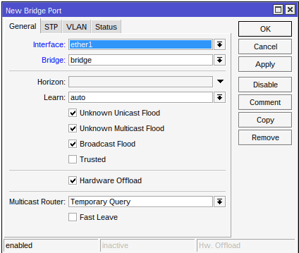 Add Port Bridge Add Port Bridge